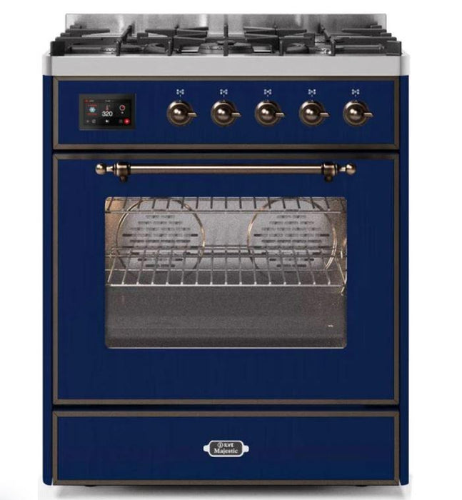 ILVE 30" Majestic II Series Gas Burner and Electric Oven Range with 5 Sealed Burners (UM30DNE3)