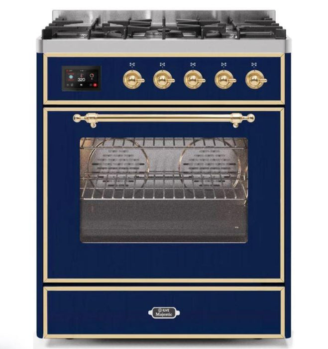 ILVE 30" Majestic II Series Gas Burner and Electric Oven Range with 5 Sealed Burners (UM30DNE3)