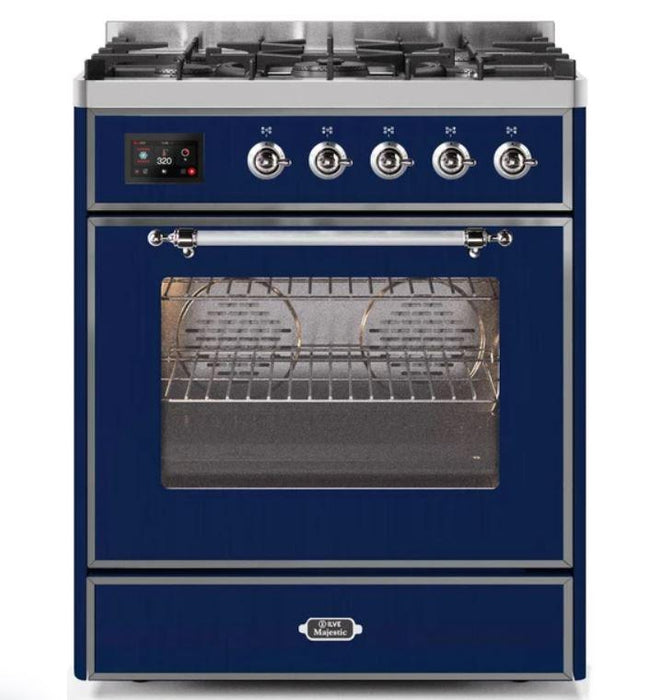 ILVE 30" Majestic II Series Gas Burner and Electric Oven Range with 5 Sealed Burners (UM30DNE3)