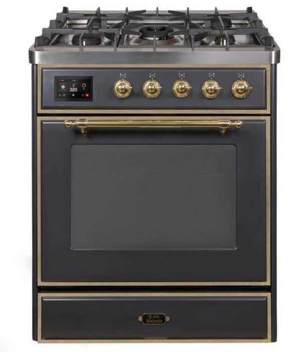 ILVE 30" Majestic II Series Gas Burner and Electric Oven Range with 5 Sealed Burners (UM30DNE3)