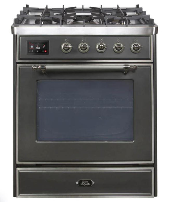 ILVE 30" Majestic II Series Gas Burner and Electric Oven Range with 5 Sealed Burners (UM30DNE3)