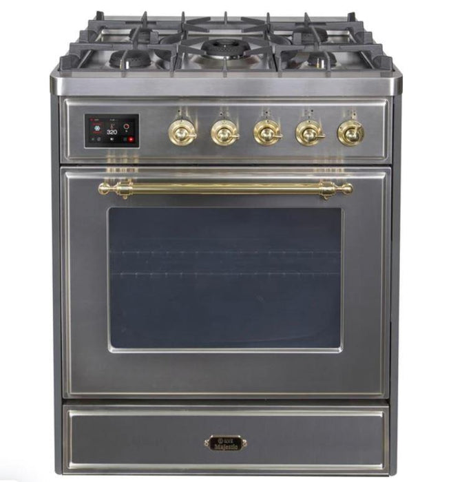 ILVE 30" Majestic II Series Gas Burner and Electric Oven Range with 5 Sealed Burners (UM30DNE3)