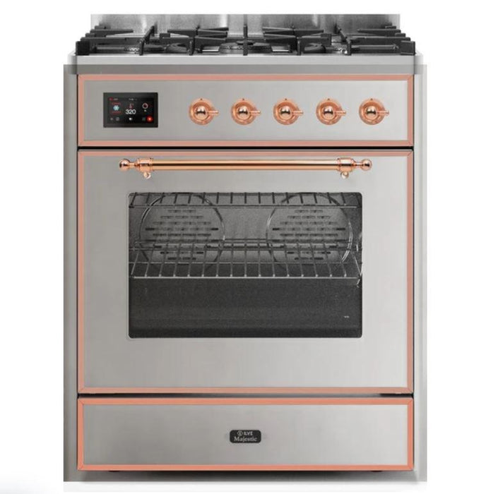 ILVE 30" Majestic II Series Gas Burner and Electric Oven Range with 5 Sealed Burners (UM30DNE3)