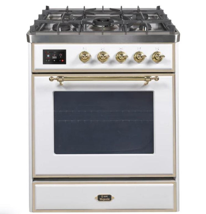 ILVE 30" Majestic II Series Gas Burner and Electric Oven Range with 5 Sealed Burners (UM30DNE3)