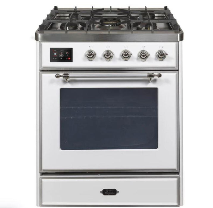 ILVE 30" Majestic II Series Gas Burner and Electric Oven Range with 5 Sealed Burners (UM30DNE3)