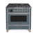 ILVE 36 Inch Majestic II Series Dual Fuel Natural Gas Range with 6 Burners and Griddle with 3.5 cu. ft. Oven Capacity TFT Oven Control Display (UM09FDNS3)