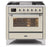 ILVE 36 Inch Majestic II Series Dual Fuel Natural Gas Range with 6 Burners and Griddle with 3.5 cu. ft. Oven Capacity TFT Oven Control Display (UM09FDNS3)