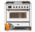 ILVE 36 Inch Majestic II Series Dual Fuel Natural Gas Range with 6 Burners and Griddle with 3.5 cu. ft. Oven Capacity TFT Oven Control Display (UM09FDNS3)