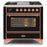 ILVE 36 Inch Majestic II Series Dual Fuel Natural Gas Range with 6 Burners and Griddle with 3.5 cu. ft. Oven Capacity TFT Oven Control Display (UM09FDNS3)