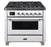 ILVE 36 Inch Majestic II Series Dual Fuel Natural Gas Range with 6 Burners and Griddle with 3.5 cu. ft. Oven Capacity TFT Oven Control Display (UM09FDNS3)