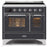 ILVE 40 Inch Majestic II Series Freestanding Electric Double Oven Range with 6 Elements, Triple Glass Cool Door, Convection Oven, TFT Oven Control Display and Child Lock (UMDI10NS3)