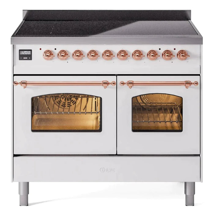 ILVE 40" Nostalgie II Series Freestanding Electric Double Oven Range with 6 Elements, Triple Glass Cool Door, Convection Oven, TFT Oven Control Display and Child Lock - UPDI406NMP