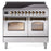 ILVE 40" Nostalgie II Series Freestanding Electric Double Oven Range with 6 Elements, Triple Glass Cool Door, Convection Oven, TFT Oven Control Display and Child Lock - UPDI406NMP