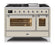 ILVE 48 Inch Majestic II Series Freestanding Dual Fuel Double Oven Range with 8 Sealed Burners, Triple Glass Cool Door, Convection Oven (UM12FDNS)