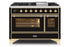 ILVE 48 Inch Majestic II Series Freestanding Dual Fuel Double Oven Range with 8 Sealed Burners, Triple Glass Cool Door, Convection Oven (UM12FDNS)