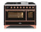 ILVE 48 Inch Majestic II Series Freestanding Dual Fuel Double Oven Range with 8 Sealed Burners, Triple Glass Cool Door, Convection Oven (UM12FDNS)