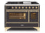 ILVE 48 Inch Majestic II Series Freestanding Dual Fuel Double Oven Range with 8 Sealed Burners, Triple Glass Cool Door, Convection Oven (UM12FDNS)