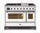 ILVE 48 Inch Majestic II Series Freestanding Dual Fuel Double Oven Range with 8 Sealed Burners, Triple Glass Cool Door, Convection Oven (UM12FDNS)