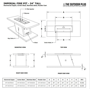 The Outdoor Plus Imperial Metal Fire Pit 24" Tall.