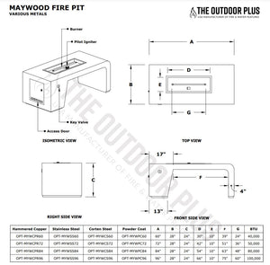 The Outdoor Plus Maywood Metal Fire Table.