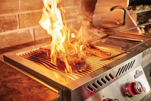 Napoleon Built-in 700 Series 30,000 BTU 18-Inch Natural Gas Infrared Double Side Burner with Stainless Steel Cover - BIB18IRNSS.