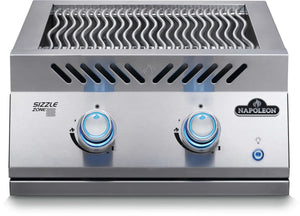 Napoleon Built-in 700 Series 30,000 BTU 18-Inch Propane Gas Infrared Double Side Burner with Stainless Steel Cover - BIB18IRPSS.