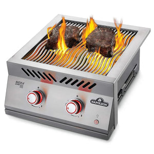Napoleon Built-in 700 Series 30,000 BTU 18-Inch Propane Gas Infrared Double Side Burner with Stainless Steel Cover - BIB18IRPSS.