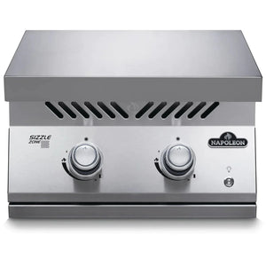 Napoleon Built-in 700 Series 30,000 BTU 18-Inch Propane Gas Infrared Double Side Burner with Stainless Steel Cover - BIB18IRPSS.