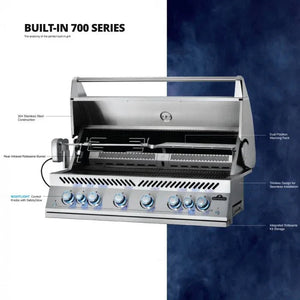 Napoleon Built-In 700 Series 44-Inch Natural Gas Grill w/ Infrared Rear Burner & Rotisserie Kit - BIG44RBNSS-1.