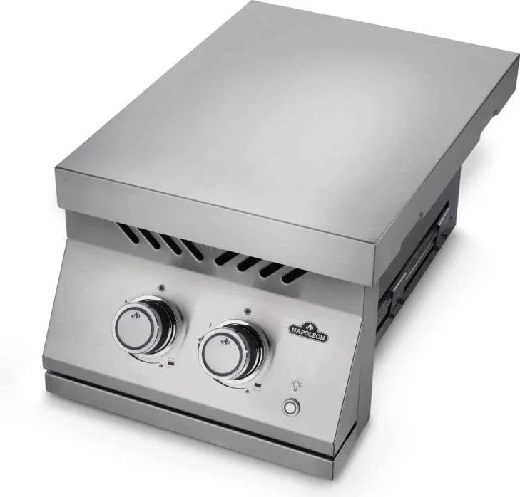 Napoleon Built-In 700 Series Inline Natural Gas Dual Range Top Burner with Stainless Steel Cover - BIB12RTNSS.