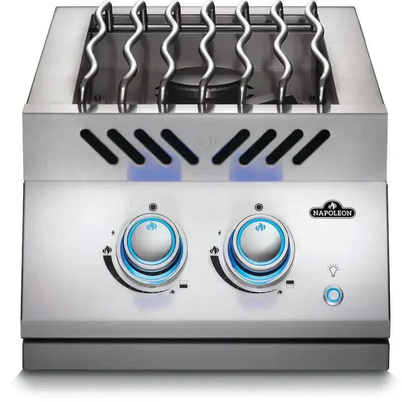 Napoleon Built-In 700 Series Inline Natural Gas Dual Range Top Burner with Stainless Steel Cover - BIB12RTNSS.