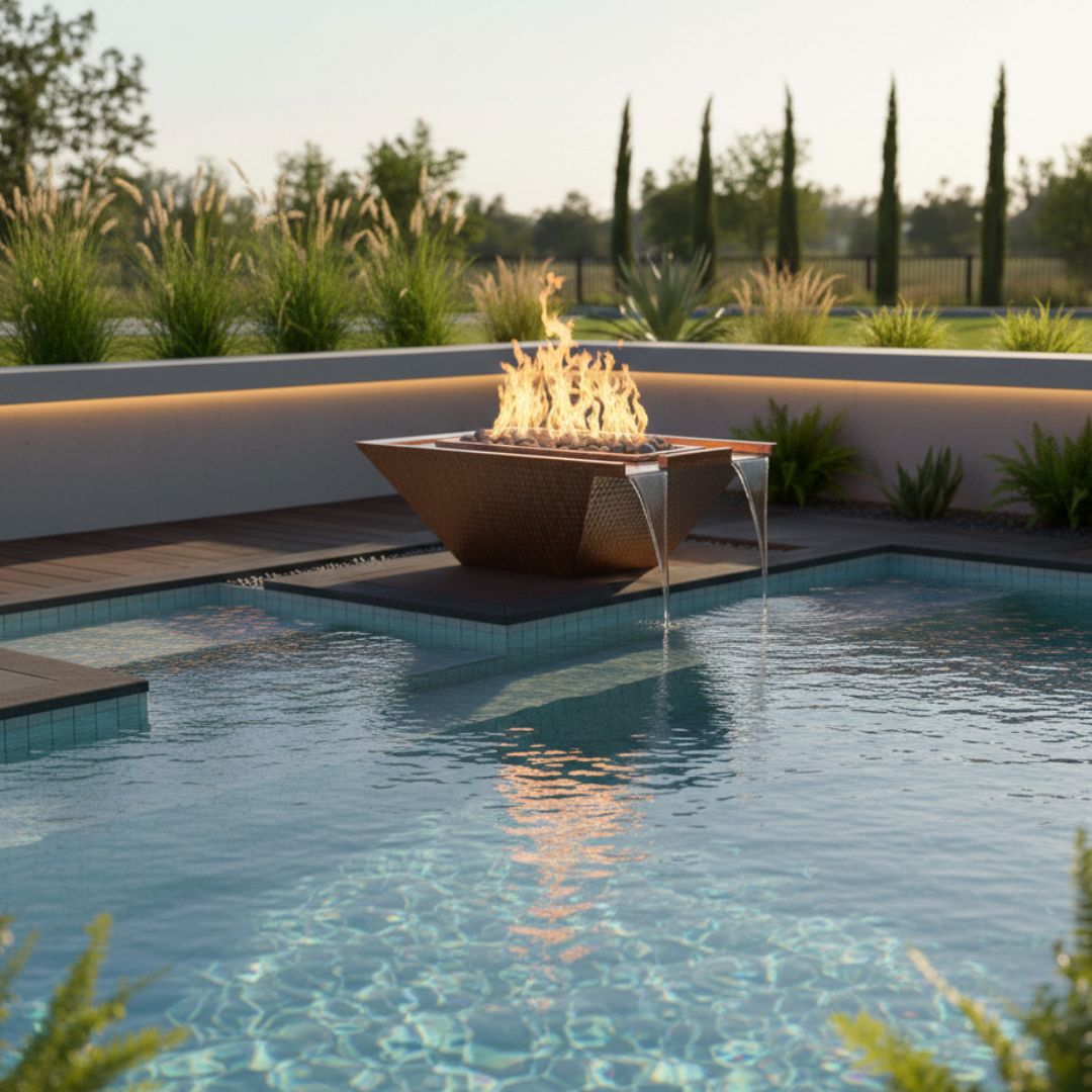 The Outdoor Plus Nile Hammered Copper Fire & Water Bowl.