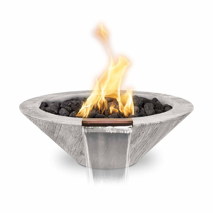 The Outdoor Plus Cazo Wood Grain Concrete Fire & Water Bowl.