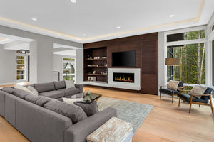 Modern Flames Orion Slim 76" Version 2 Heliovision Virtual Recessed / Wall Mount Electric Fireplace.