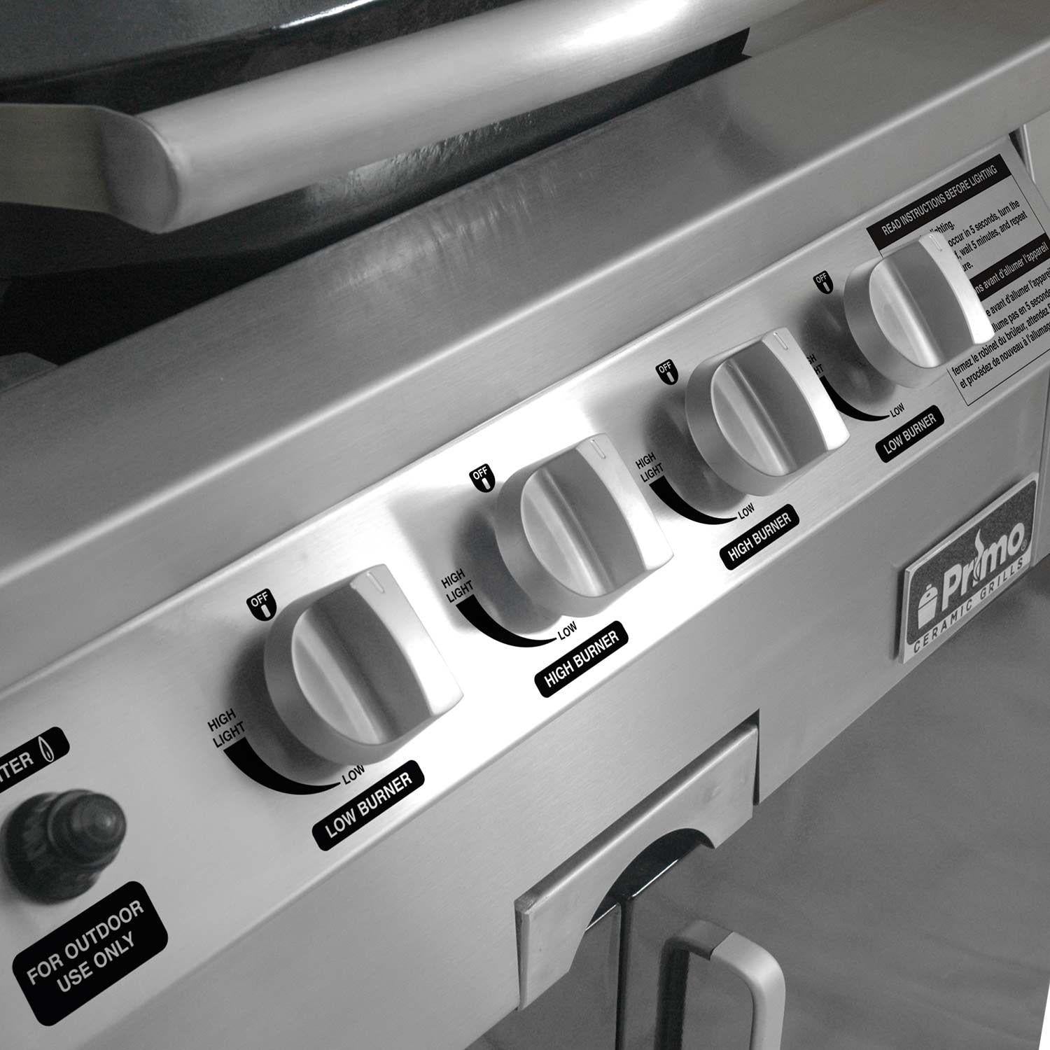 Primo Oval G420 36-Inch Ceramic Built-In Kamado Gas Grill.