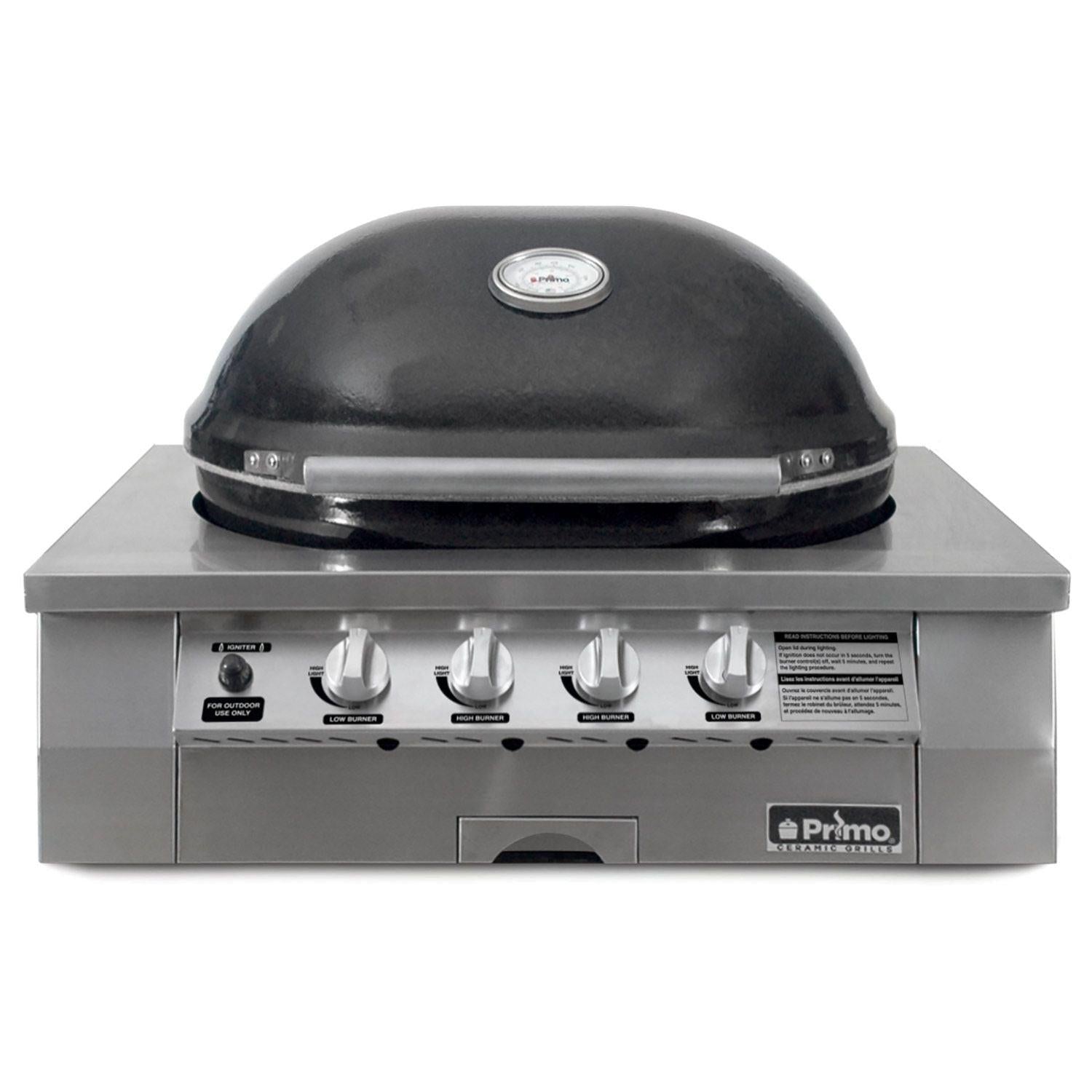 Primo Oval G420 36-Inch Ceramic Built-In Kamado Gas Grill.