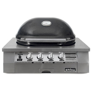 Primo Oval G420 36-Inch Ceramic Built-In Kamado Gas Grill.