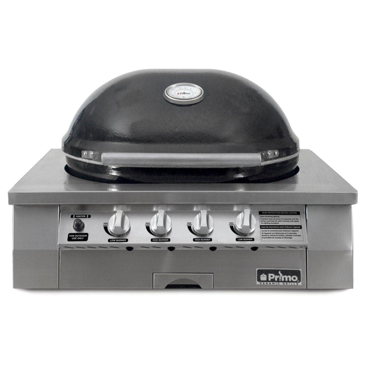 Primo Oval G420 36-Inch Ceramic Built-In Kamado Gas Grill.