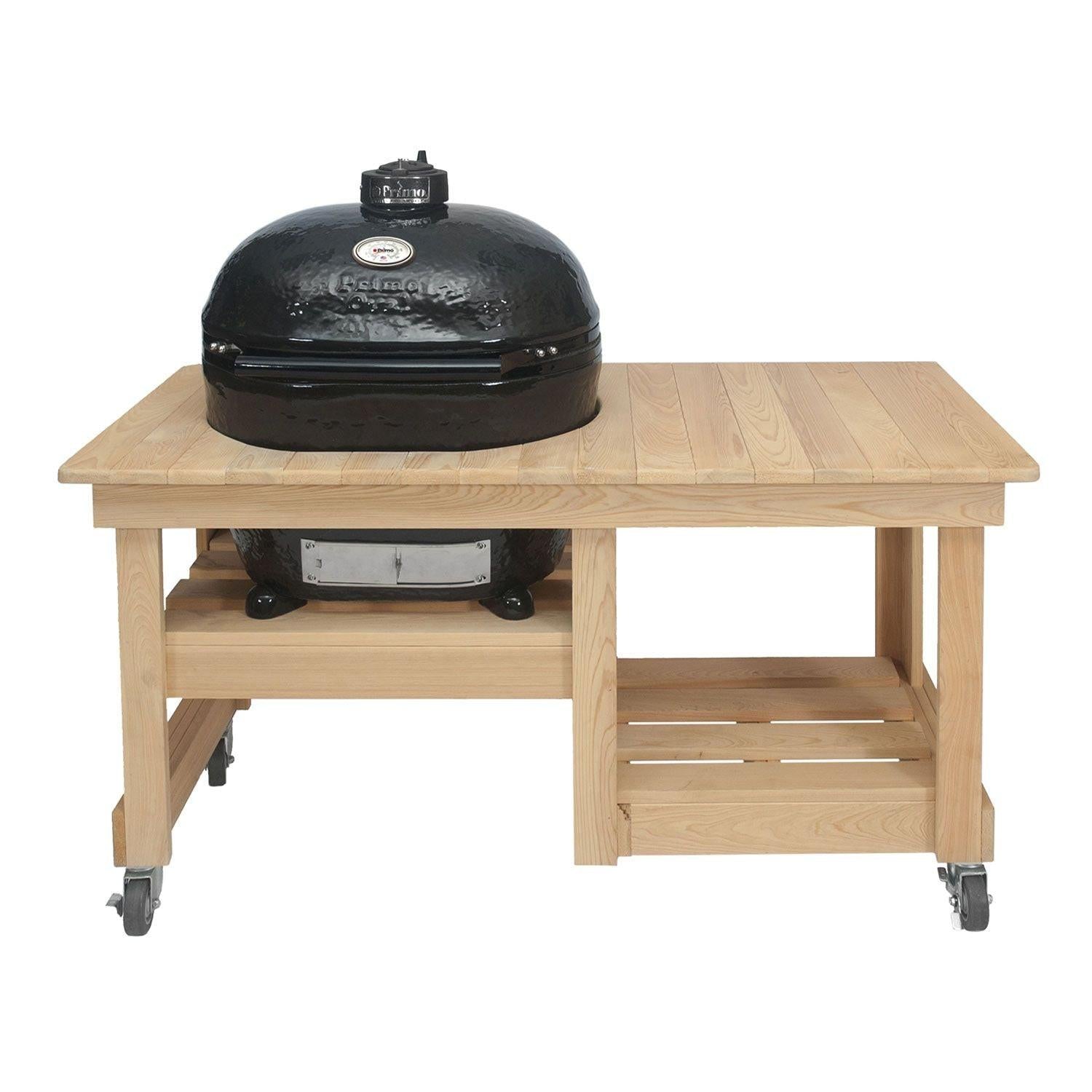 Primo Oval XL 400 Ceramic Kamado Grill on Table.