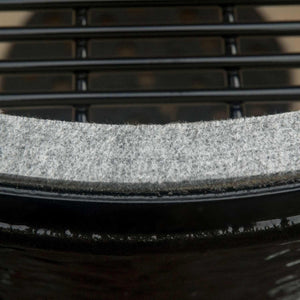 Primo Oval Junior 200 Ceramic Kamado Grill with Cradle & Side Shelves.