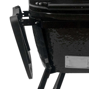 Primo Oval Large 300 Ceramic Kamado Grill with Cradle & Side Shelves.