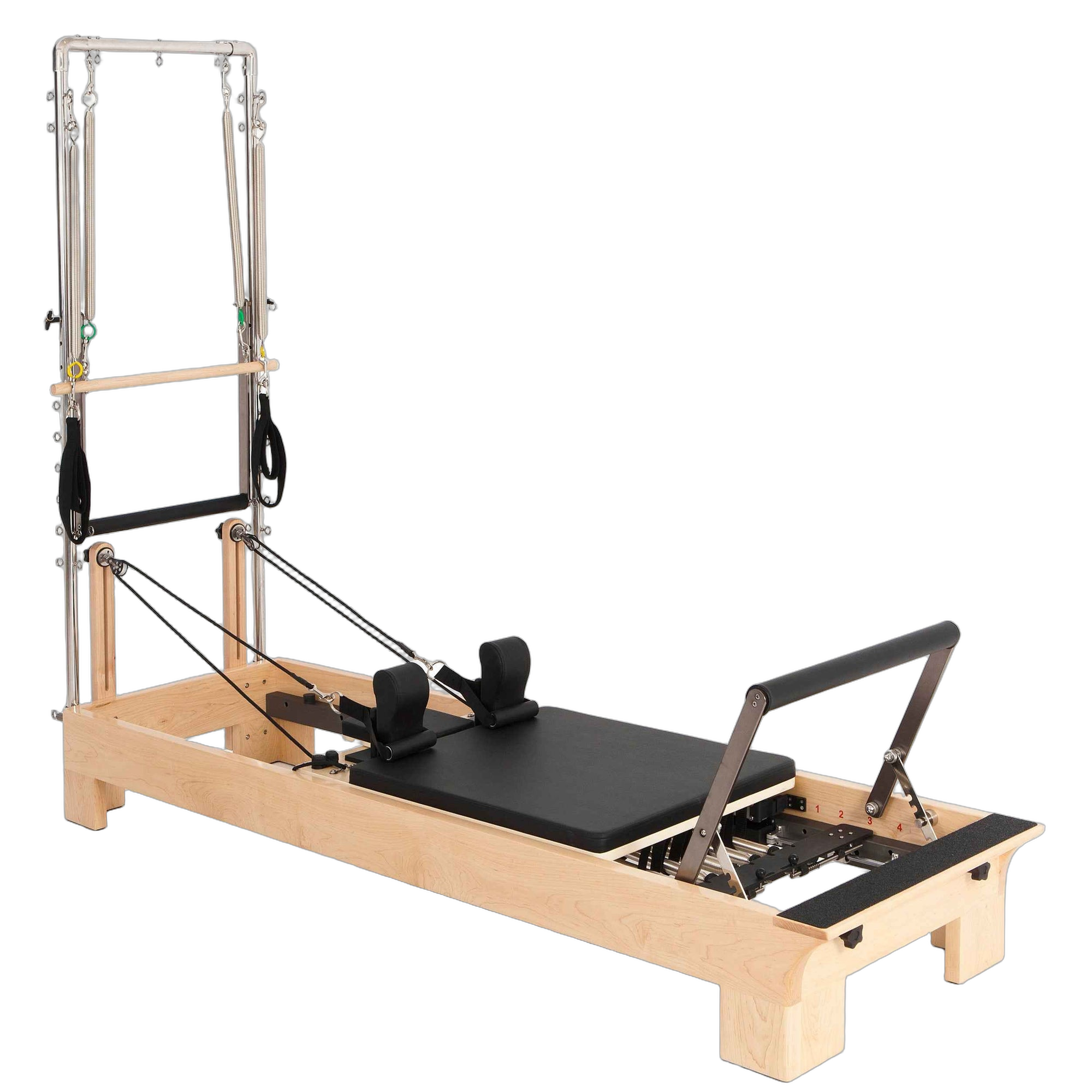 Elina Pilates® Pilates Wood Reformer with tower.