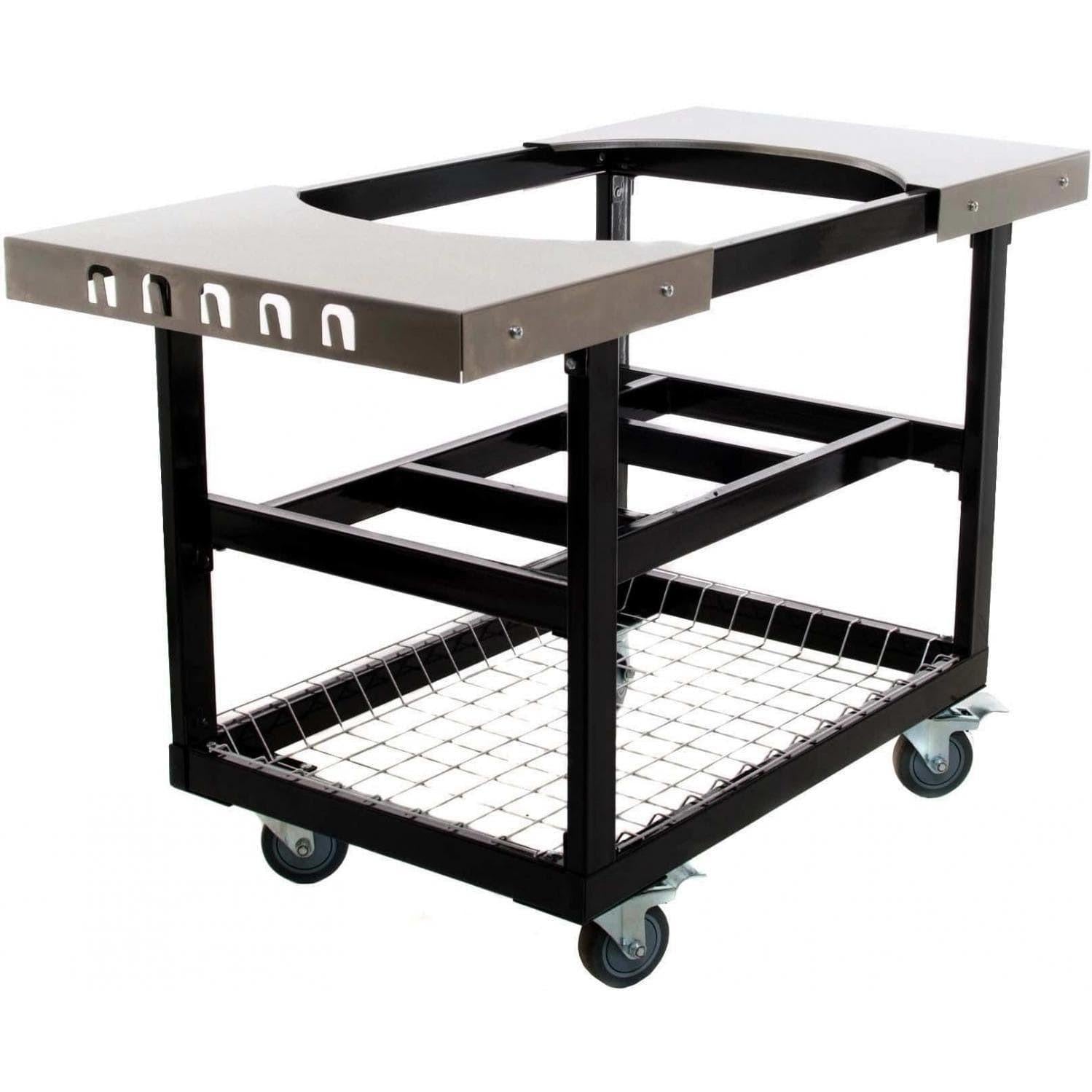 Primo Grills Cart Base with Basket and SS Side Shelves for Oval JR 200 - PG00320.