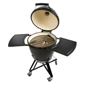 Primo Large Round Ceramic Kamado Grill with Cradle & Side Shelves.