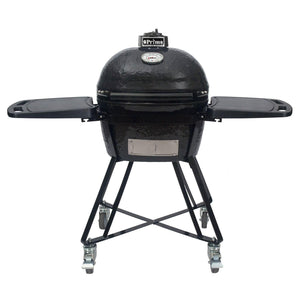 Primo Oval Junior 200 Ceramic Kamado Grill with Cradle & Side Shelves.