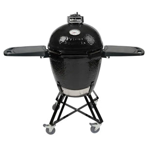 Primo All-In-One Round Charcoal Ceramic Kamado Grill With Cradle & Side Shelves PGCRC.