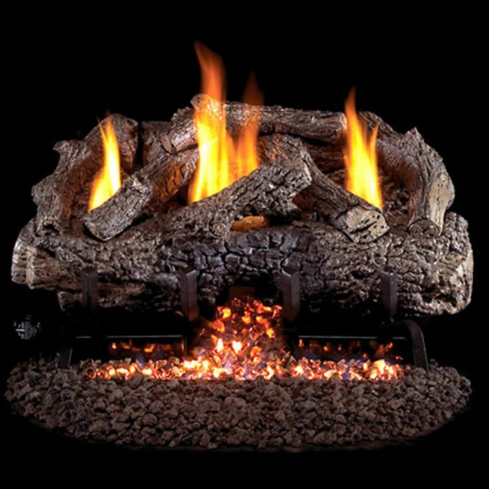 Real Fyre Charred Frontier Oak Vent-Free Gas Log Set Insert.