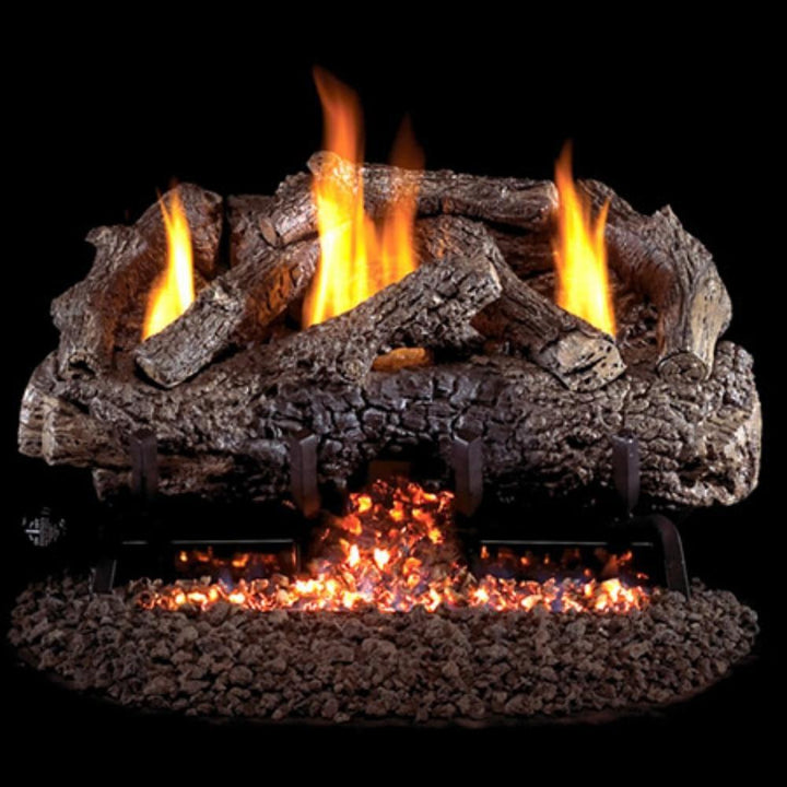 Real Fyre Charred Frontier Oak Vent-Free Gas Log Set Insert.