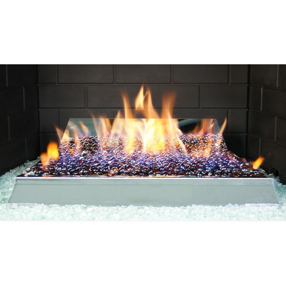 Real Fyre Contemporary 24-Inch See-Through Vent-Free Gas Fire Glass Set Insert.