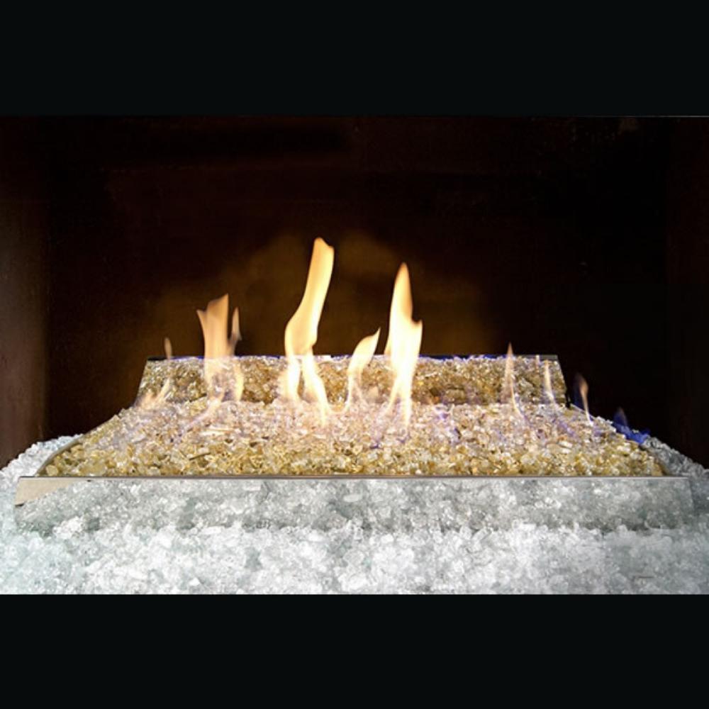 Real Fyre Contemporary 24-Inch See-Through Vent-Free Gas Fire Glass Set Insert.
